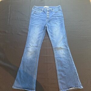 Kancan Jeans Flare Button Fly Medium Wash Denim Pants Size 9 28